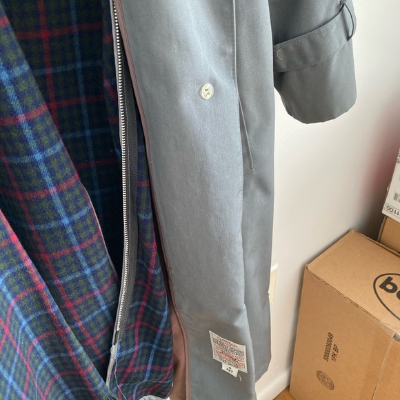 London Towne Women’s Bluish Gray trench w/removable lining & scarf.3x Host Pick🎉 - Picture 11 of 12